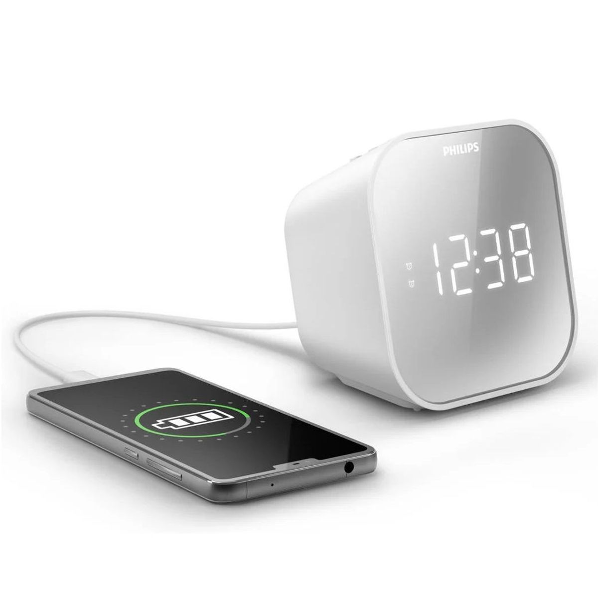 PHILIPS - Radio Reloj Philips 4406 Con Puerto De Carga USB