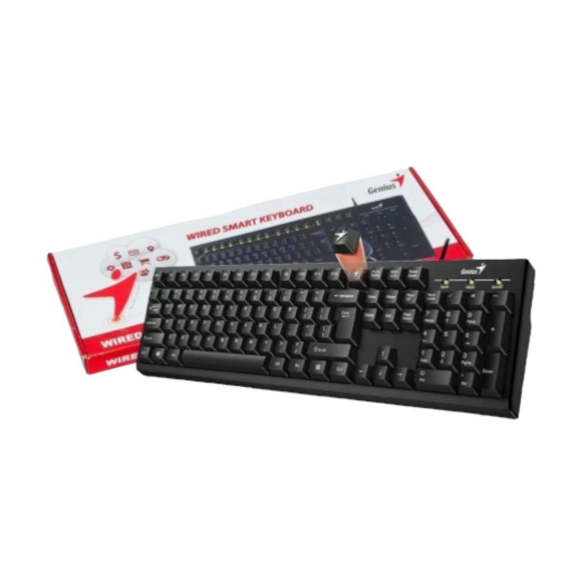 GENERICO - TECLADO ALAMBRICO ALFANUMERO PROGRAMABLE GENIUS  NEGRO  KB-100