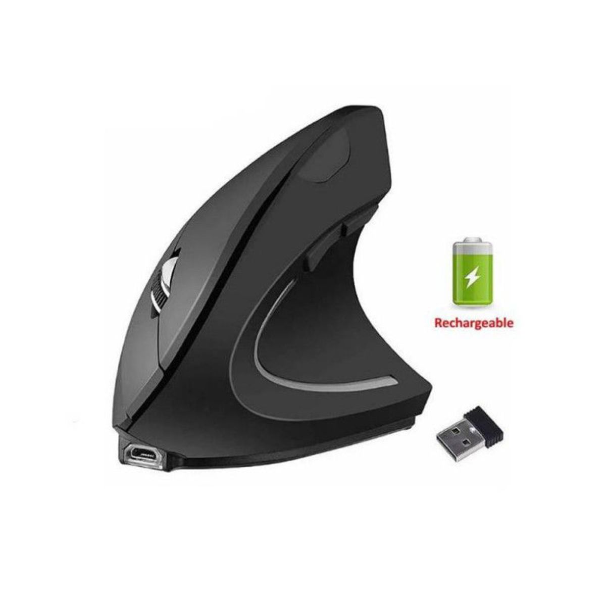 XKIM - Mouse Vertical XKIM Recargable  Negro  400mAh