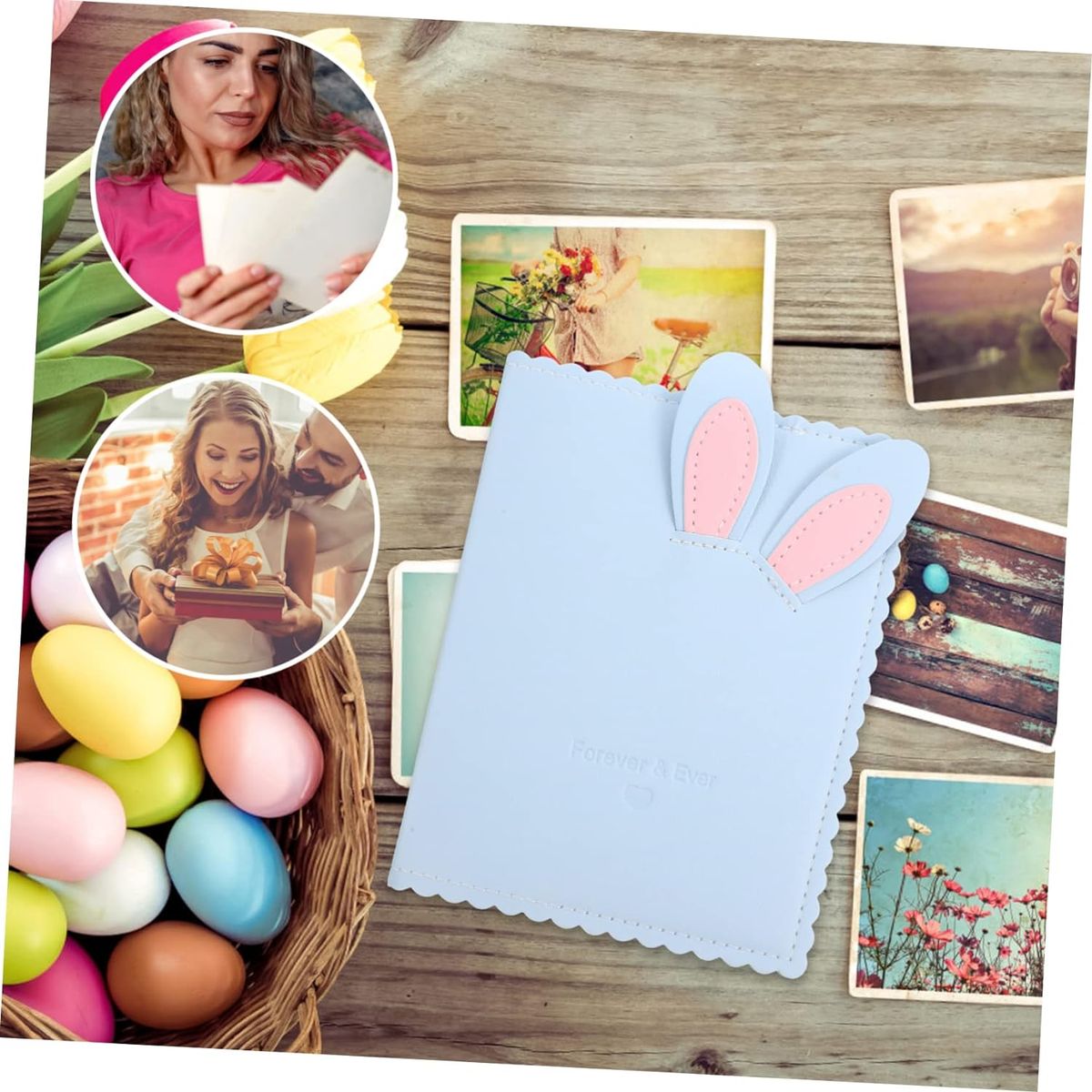 GENERICO - Album para fotos Instax Mini 64 Fotos - Conejo  Azul