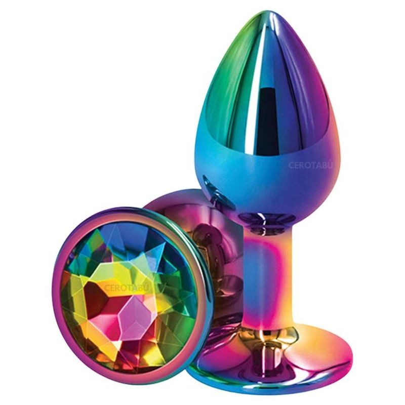 GENERICO - Plug Estimulador Anal Tornasol Base Redonda Talla S