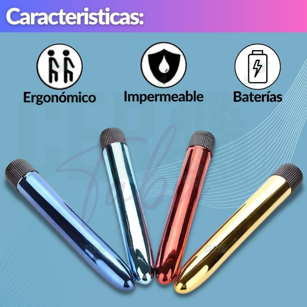 GENERICO - Vibrador Consolador Bala Vibradora Silver Juguete Sexual Morado
