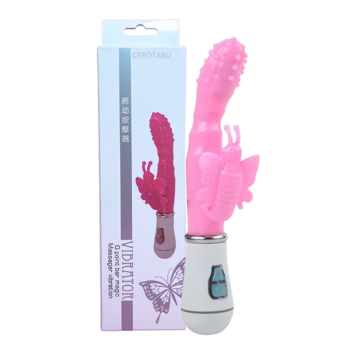 GENERICO - Vibrador Recargable Consolador Doble Estimulación Rosado