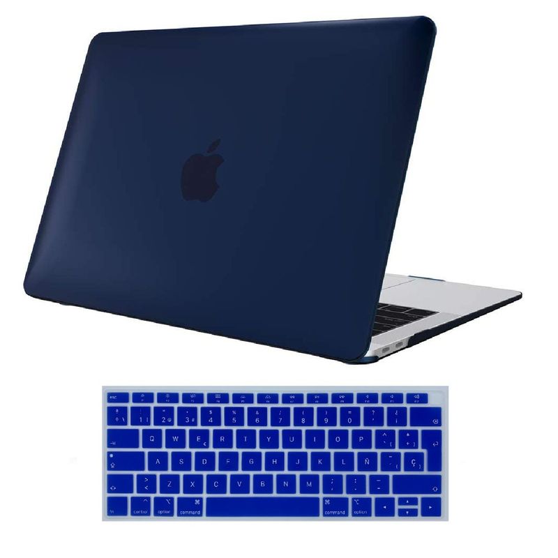 GENERICO - Carcasa + Protector Teclado Para Macbook Air 13 2018-2021 - Azul Osc