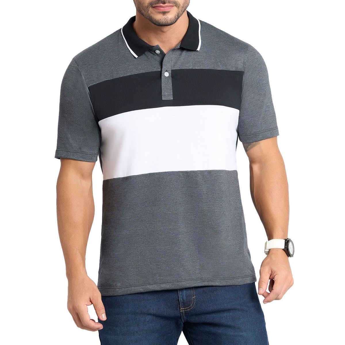 CROYDON - Camiseta Polo Pablo Gris Croydon para Hombre