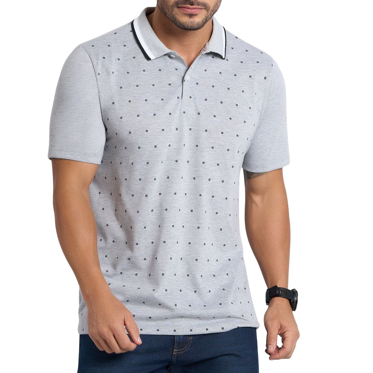 CROYDON - Camiseta Polo Emilio Gris Croydon para Hombre