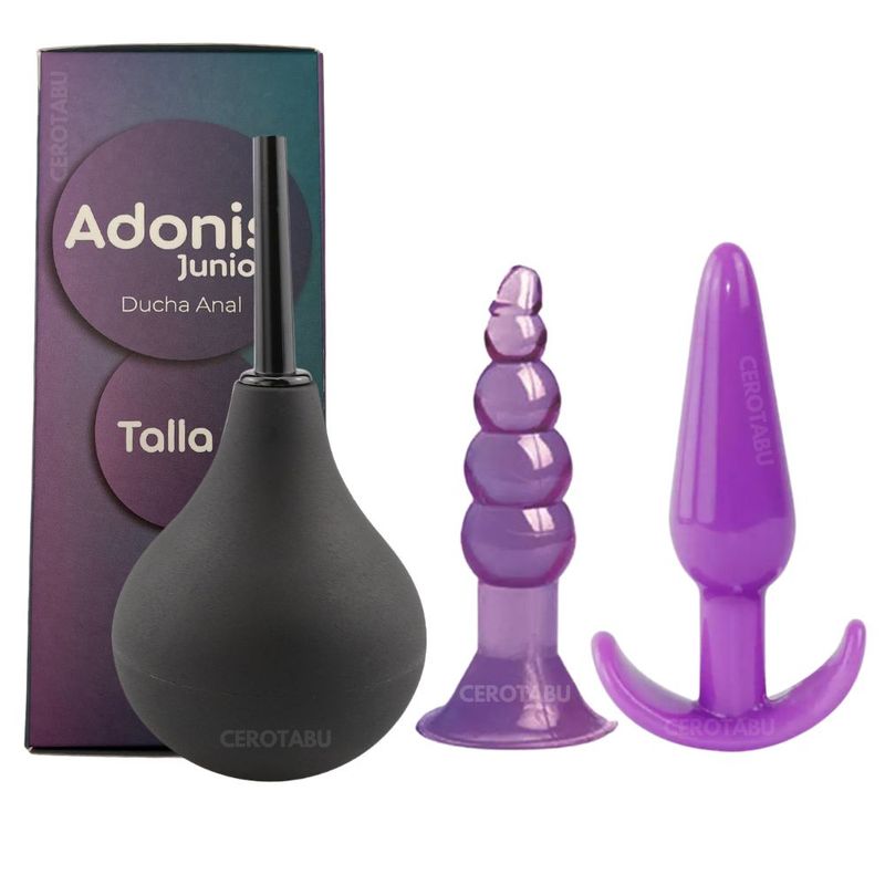 GENERICO - Kit Ducha Anal Y Vaginal Enema 89ml + Plug Anal Silicona X2-