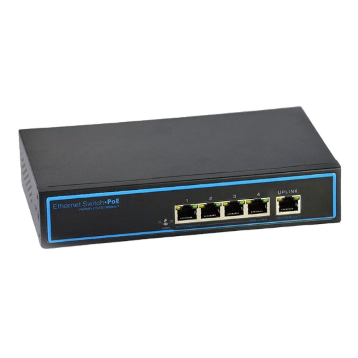 GENERICO - SWITCH POE DE 4 PUERTOS SAT BASE 10/100 METALICO