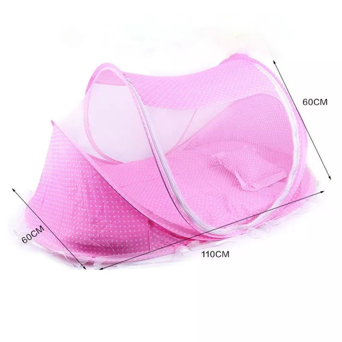 GENERICO - Mosquitero plegable  cuna de bebé colchón  ROSA 3 piezas