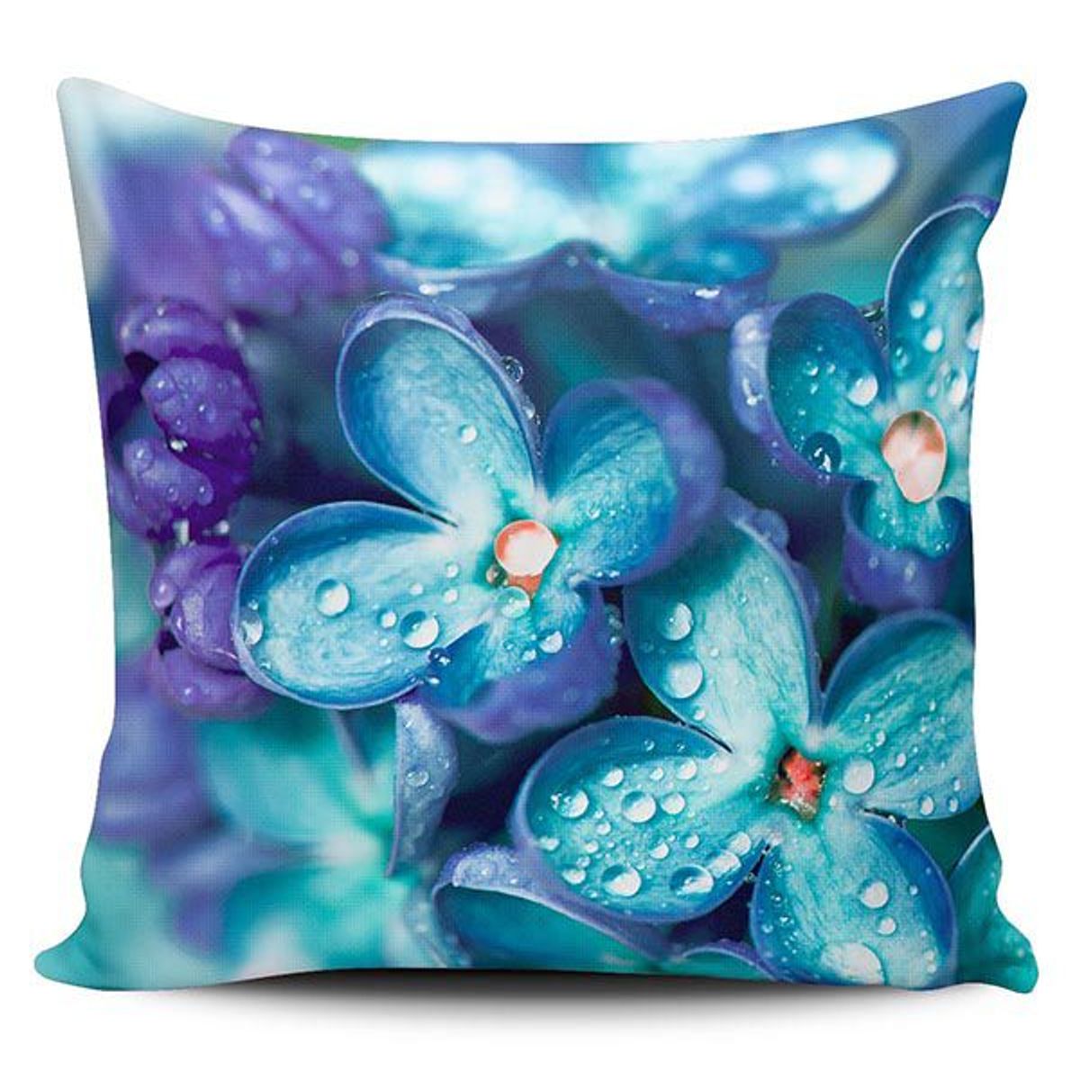 TAYRONA STORE - Funda Cojin Sin Relleno Flores 32 Azules