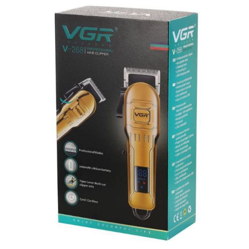 GENERICO - Maquina Corte Elécrica Peluquera VGR V-268 Profesional Cabello Dorada