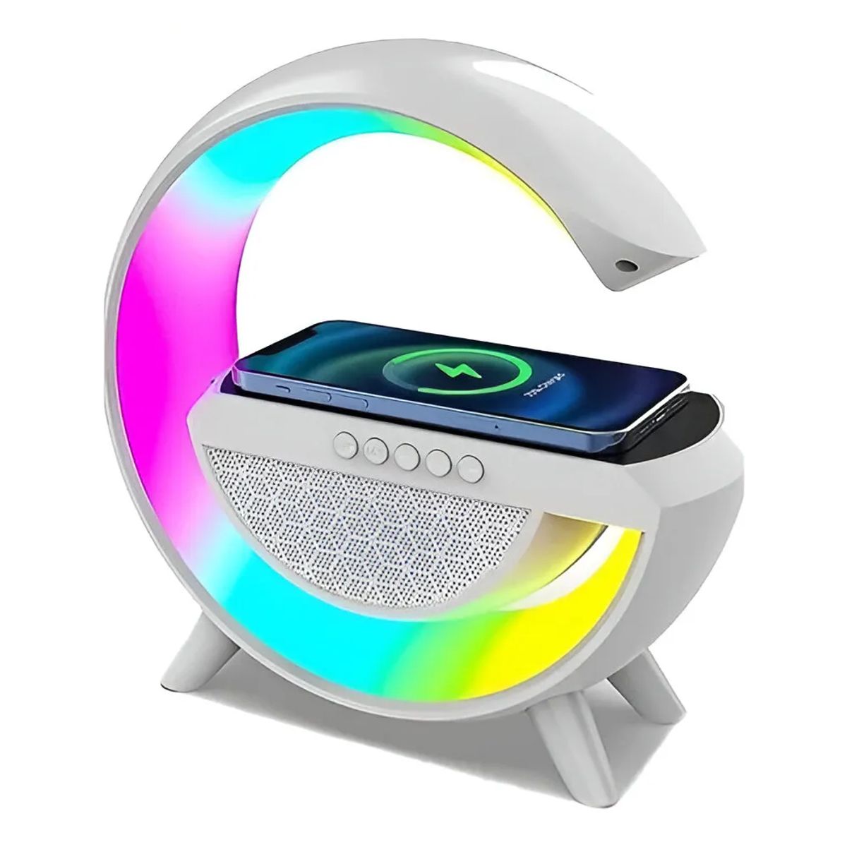 TECNOHOGAR JS - Despertador Digital Estación De Carga Inalámbrico Rgb Reloj