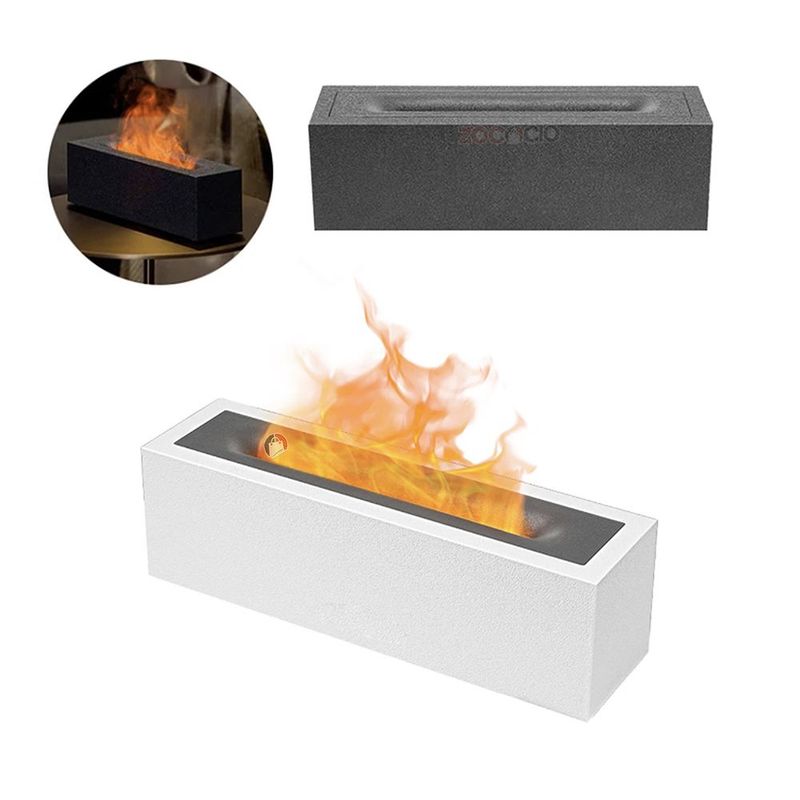 GENERICO - Difusor De Aroma De Llama Humidificador Chimenea Decorativa Blanco