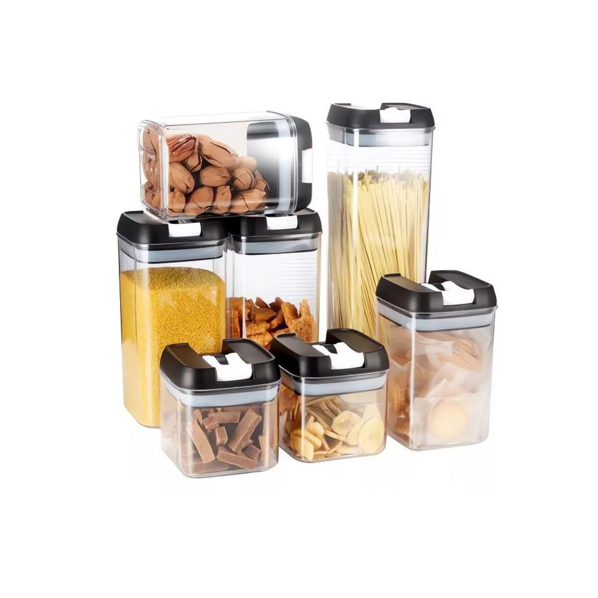 GENERICO - Set 7 Contenedores Hermeticos Para Granos comida