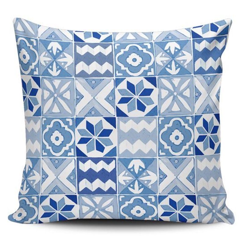 TAYRONA STORE - Funda Cojin Sin Relleno Patrón Azul 25