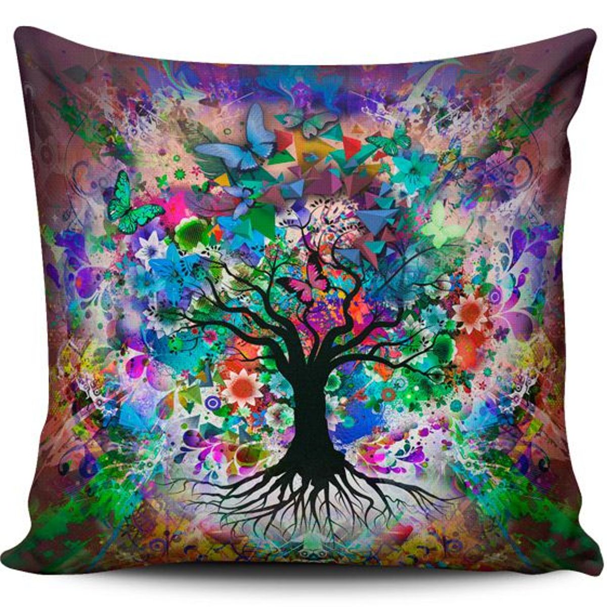 TAYRONA STORE - Funda Cojin Sin Relleno Árbol Colores 02