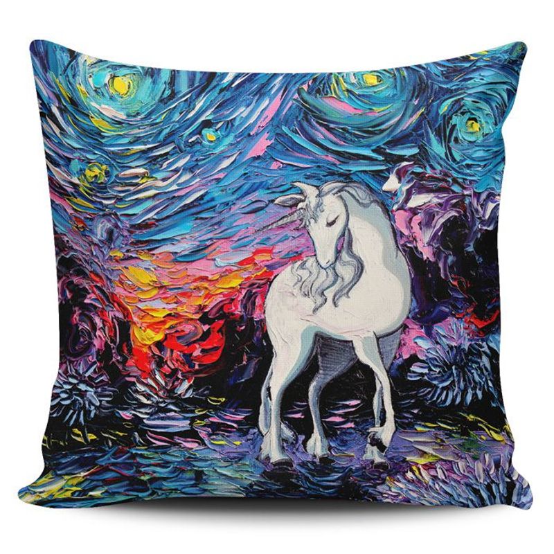 TAYRONA STORE - Funda Cojin Sin Relleno Noche Estrellada Unicornios