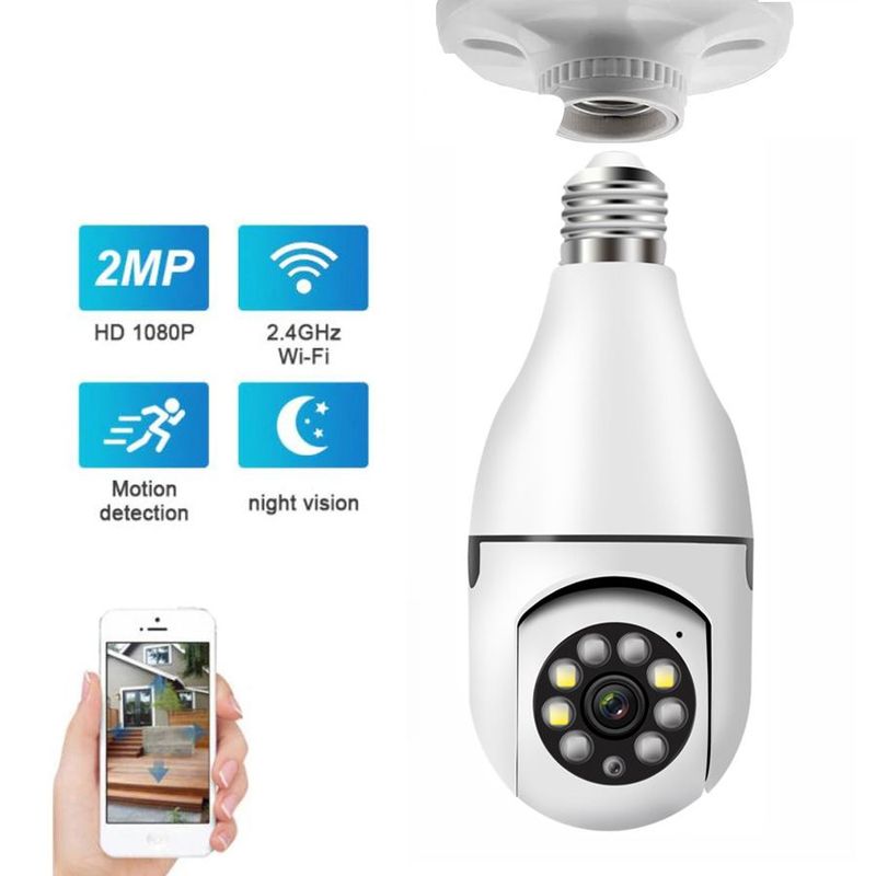 GENERICO - Camara Ip Tipo Bombillo 360º Robotica Wifi Vision Nocturna