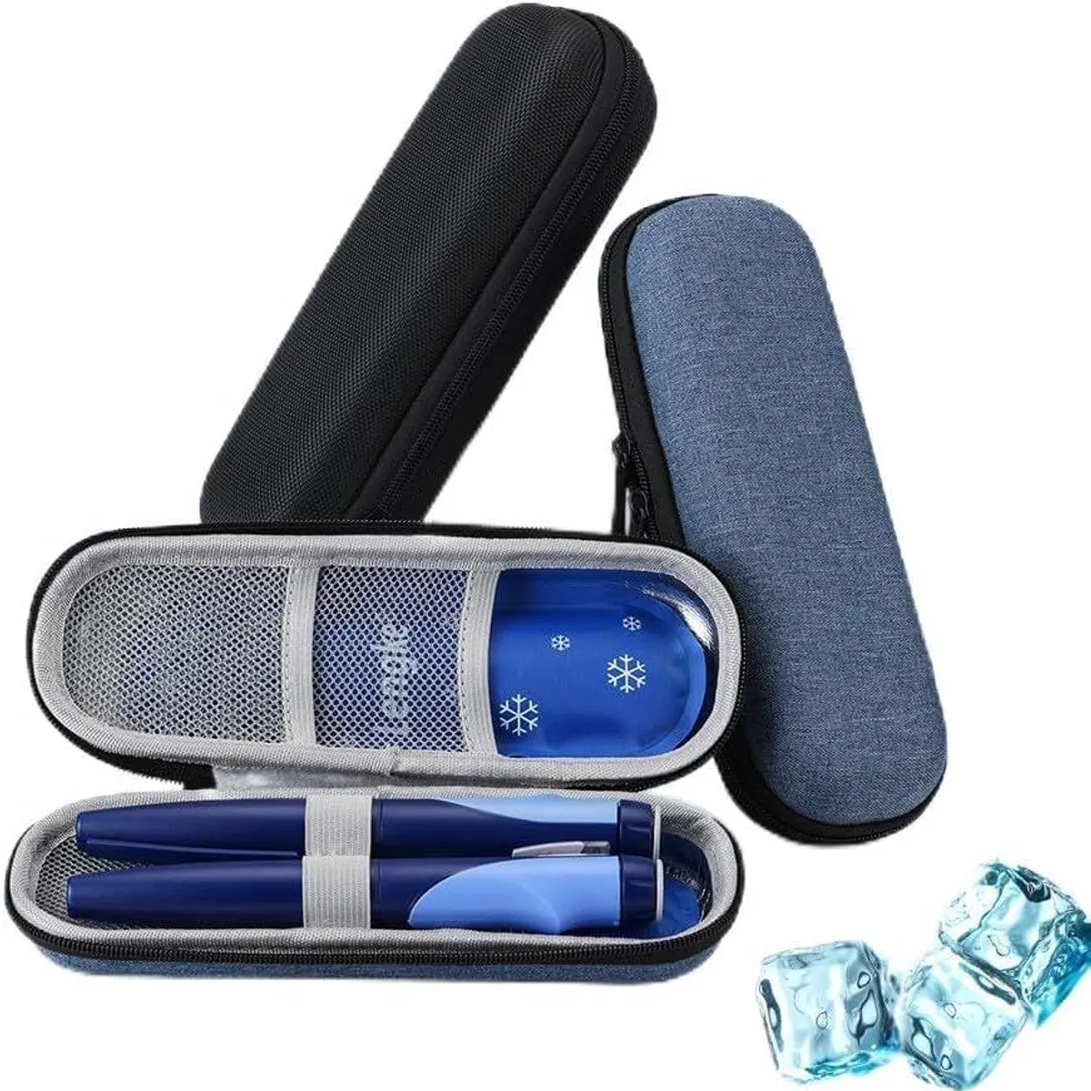 GENERICO - Estuche Pequeño Negro Refrigerante  Porta Insulina + Gel