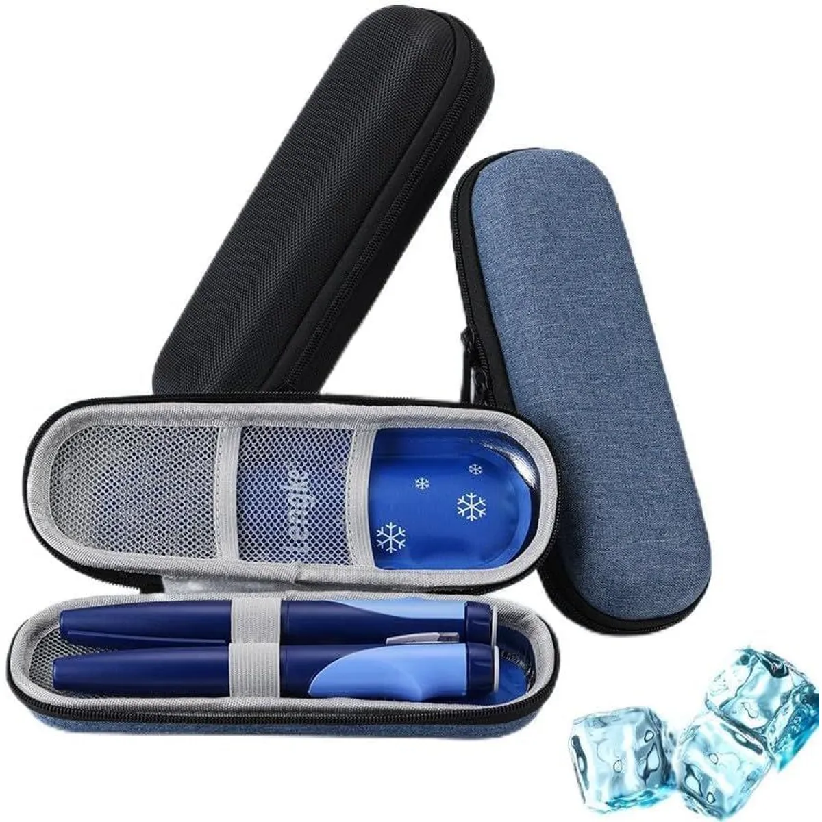 GENERICO - Estuche Pequeño Negro Refrigerante  Porta Insulina + Gel