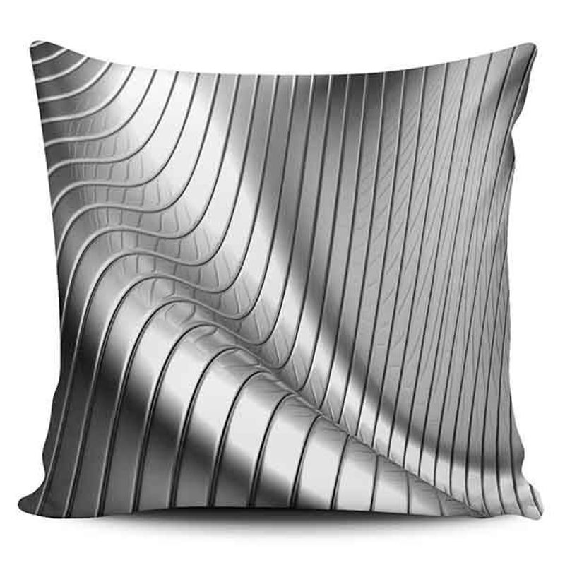TAYRONA STORE - Funda Cojin Sin Relleno Ondas Gris Plata