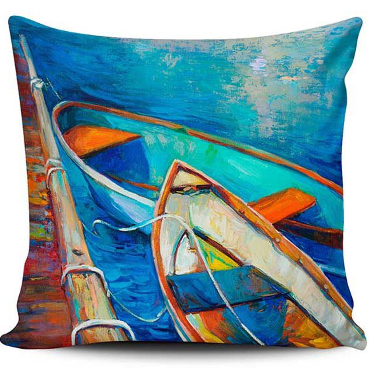 TAYRONA STORE - Funda Cojin Sin Relleno Pintura Barcas