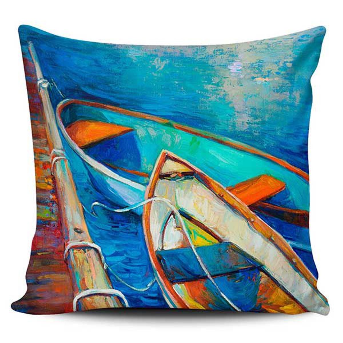TAYRONA STORE - Funda Cojin Sin Relleno Pintura Barcas