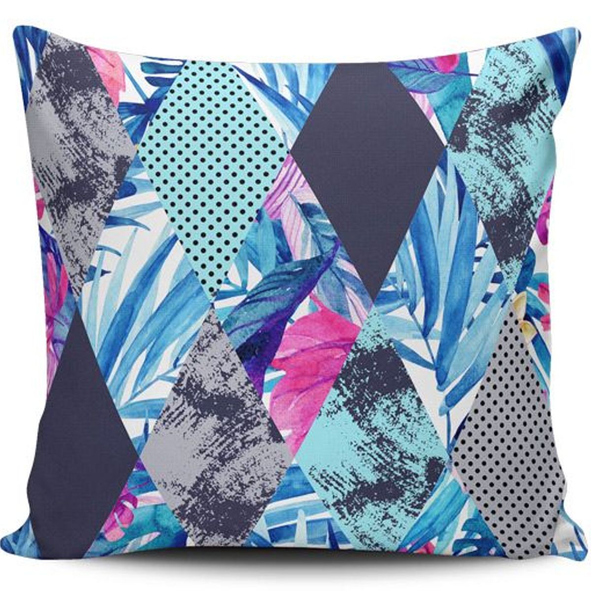 TAYRONA STORE - Funda Cojin Sin Relleno Triángulos Palmas 01