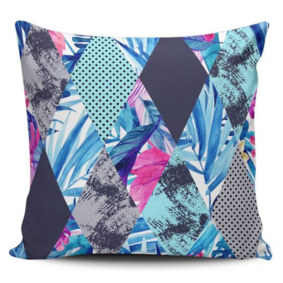 TAYRONA STORE - Funda Cojin Sin Relleno Triángulos Palmas 01