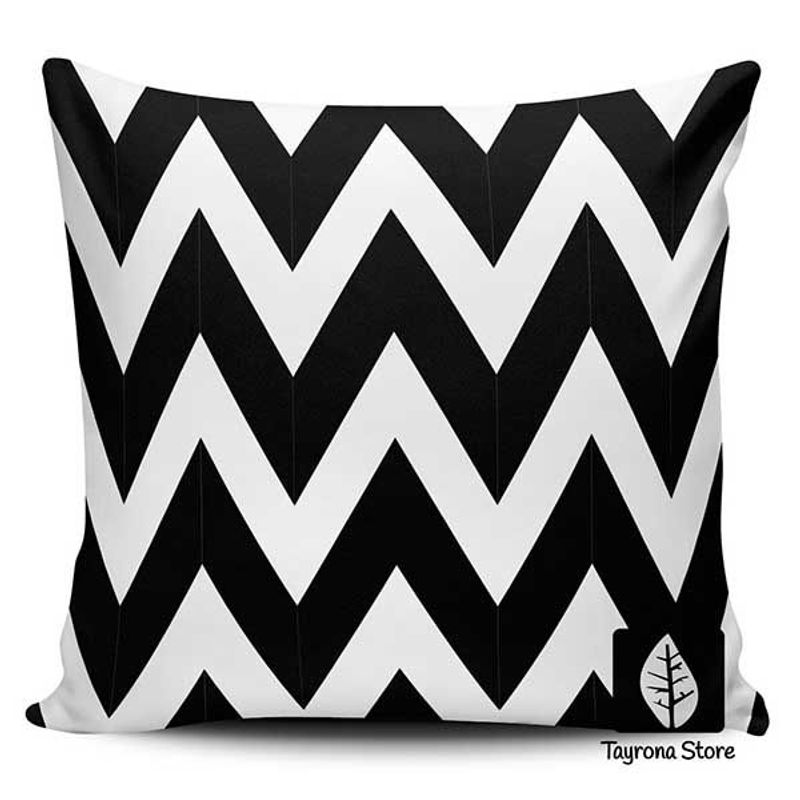 TAYRONA STORE - Funda Cojin Sin Relleno Tropical Summer Rombo Negro Y Blanco 01