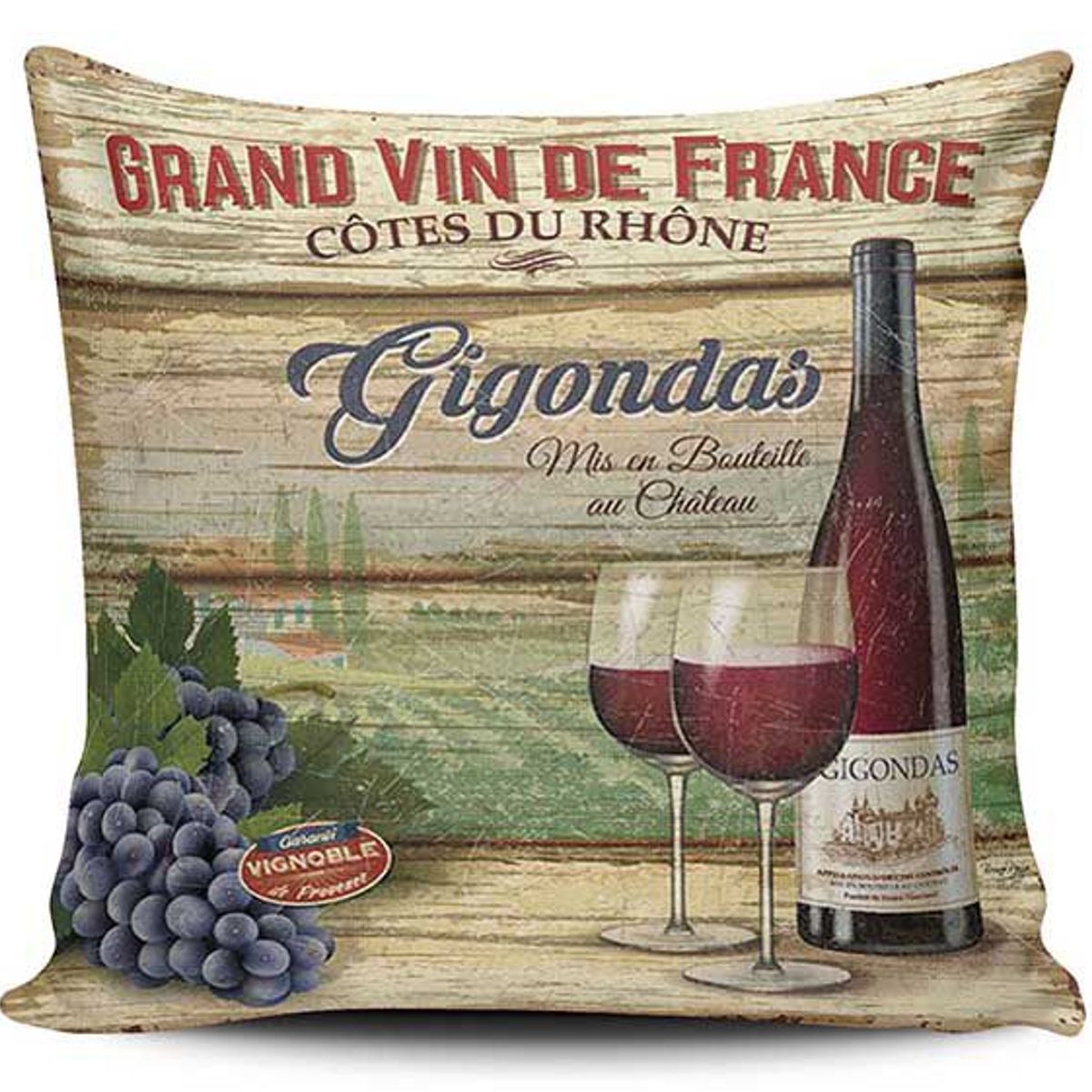 TAYRONA STORE - Funda Cojin Sin Relleno Vino Vintage 01.
