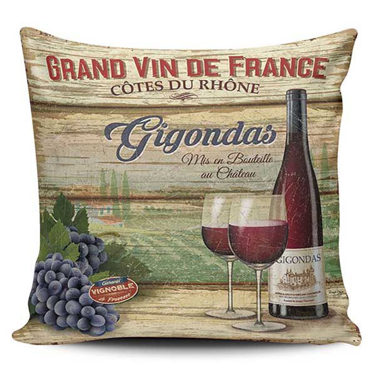 TAYRONA STORE - Funda Cojin Sin Relleno Vino Vintage 01.