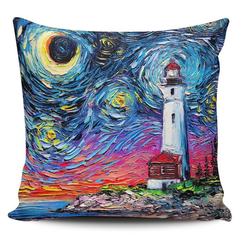 TAYRONA STORE - Funda Cojin Sin Relleno Noche Estrellada Faro