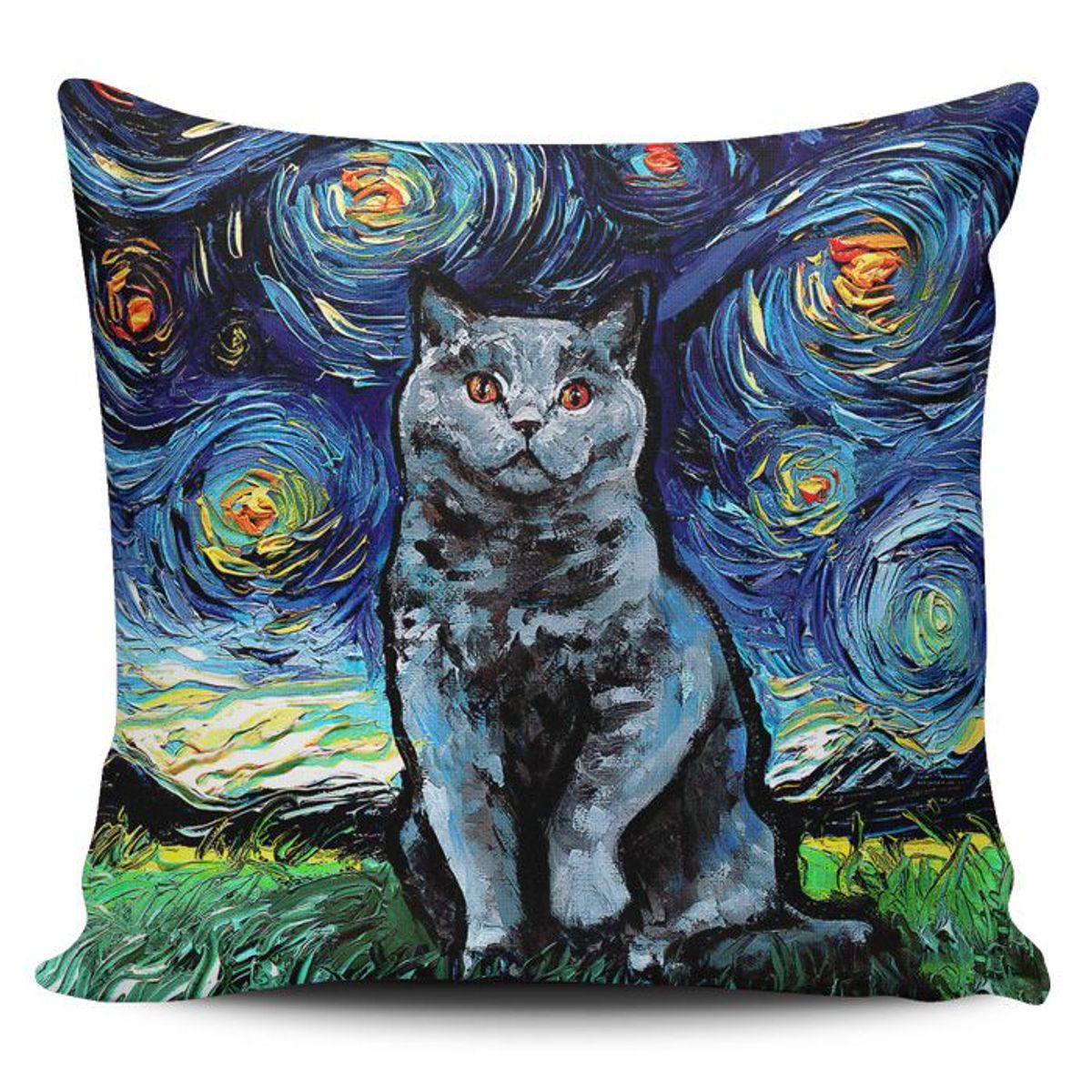 TAYRONA STORE - Funda Cojin Sin Relleno Noche Estrellada Gatos 231