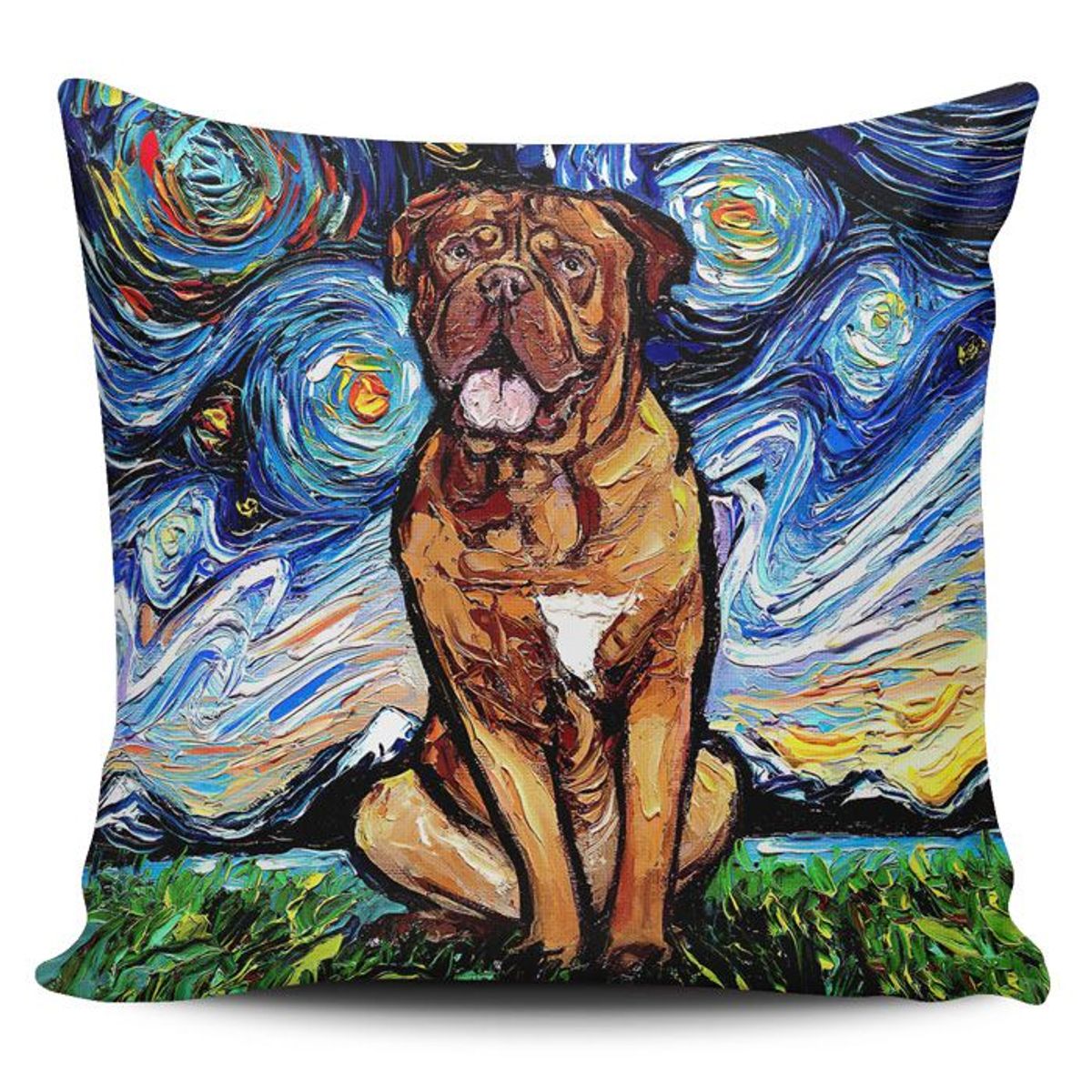 TAYRONA STORE - Funda Cojin Sin Relleno Noche Estrellada Perro Dogue De Bordeaux