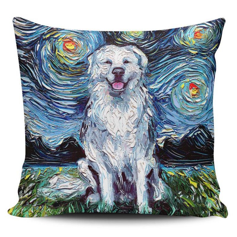 TAYRONA STORE - Funda Cojin Sin Relleno Noche Estrellada Perro Great Pyrenees