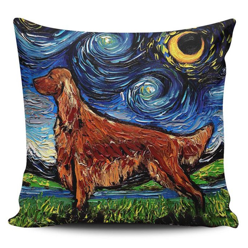 TAYRONA STORE - Funda Cojin Sin Relleno Noche Estrellada Perro Irish Setter