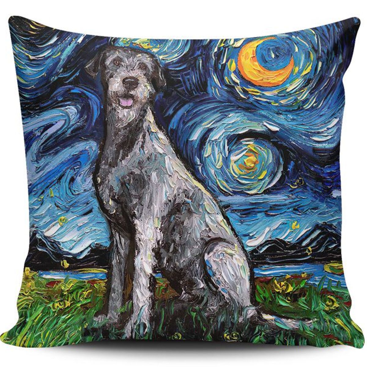 TAYRONA STORE - Funda Cojin Sin Relleno Noche Estrellada Perro Irish Wolfhound