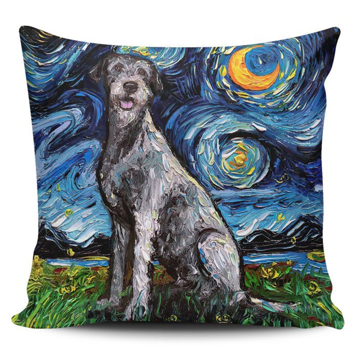 TAYRONA STORE - Funda Cojin Sin Relleno Noche Estrellada Perro Irish Wolfhound