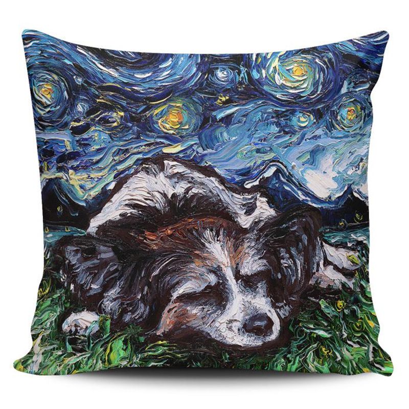 TAYRONA STORE - Funda Cojin Sin Relleno Noche Estrellada Perro Papilion Night