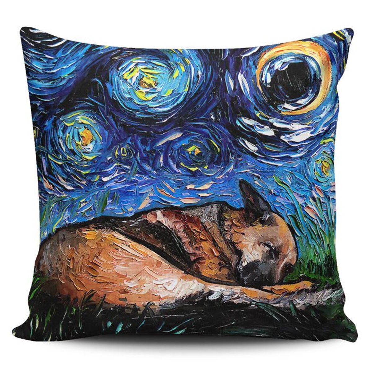 TAYRONA STORE - Funda Cojin Sin Relleno Noche Estrellada Perro Pastor Aleman 01