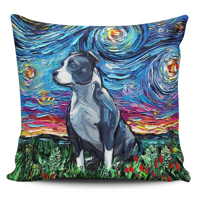 TAYRONA STORE - Funda Cojin Sin Relleno Noche Estrellada Pitbull 01
