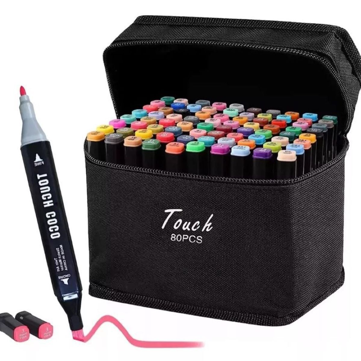 GENERICO - Marcadores Doble Punta X 80 Plumones Punta Pincel.