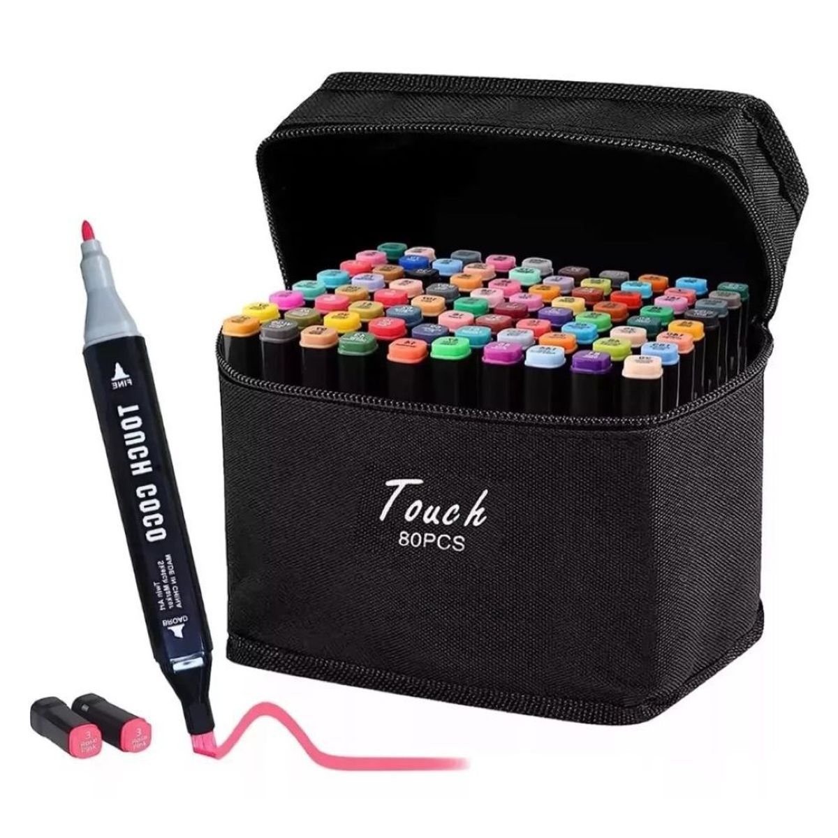 GENERICO - Marcadores Doble Punta X 80 Plumones Punta Pincel.