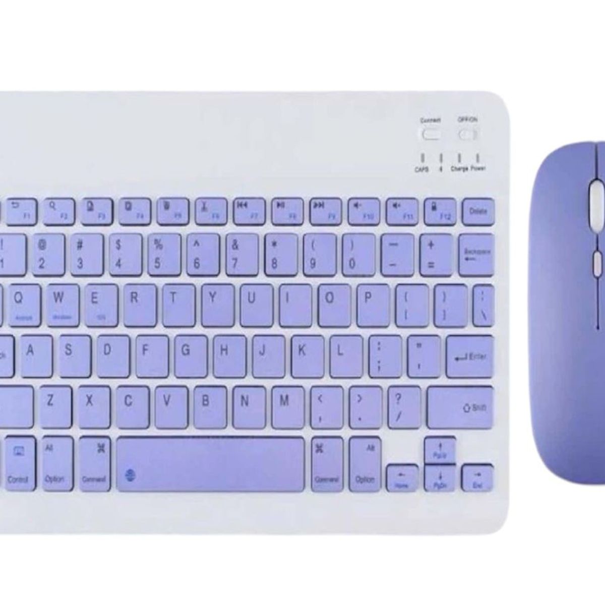 GENERICO - Kit Teclado Bluetooth y Mouse Inalámbrico Recargable Color Pastel Lila