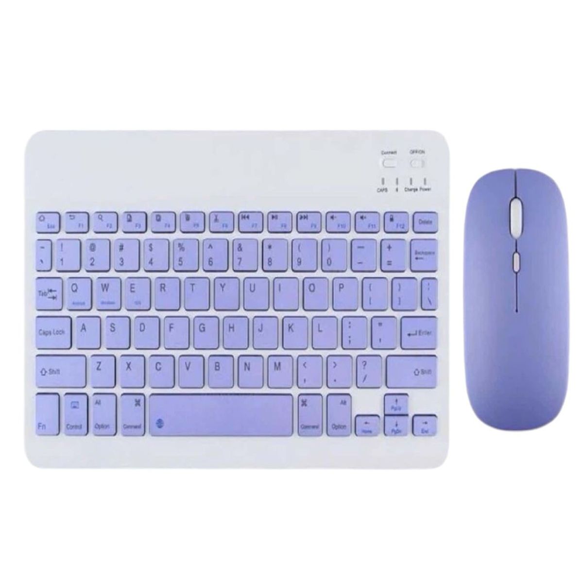 GENERICO - Kit Teclado Bluetooth y Mouse Inalámbrico Recargable Color Pastel Lila