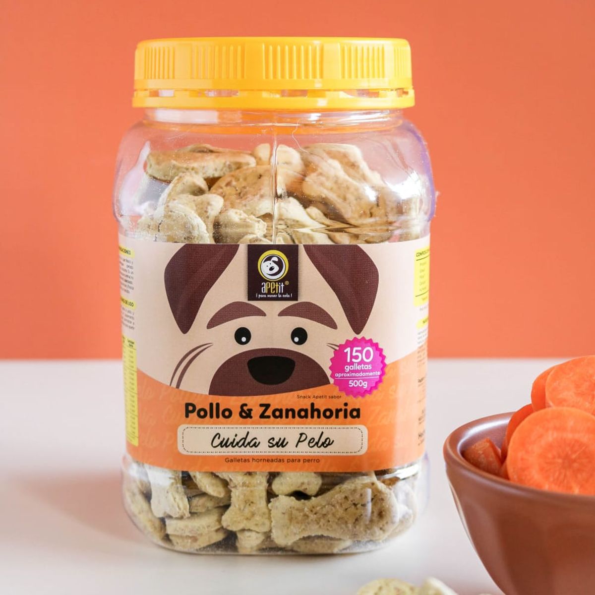 GENERICO - Galletas naturales perro pollo-zanahoria x500g cuida su pelo