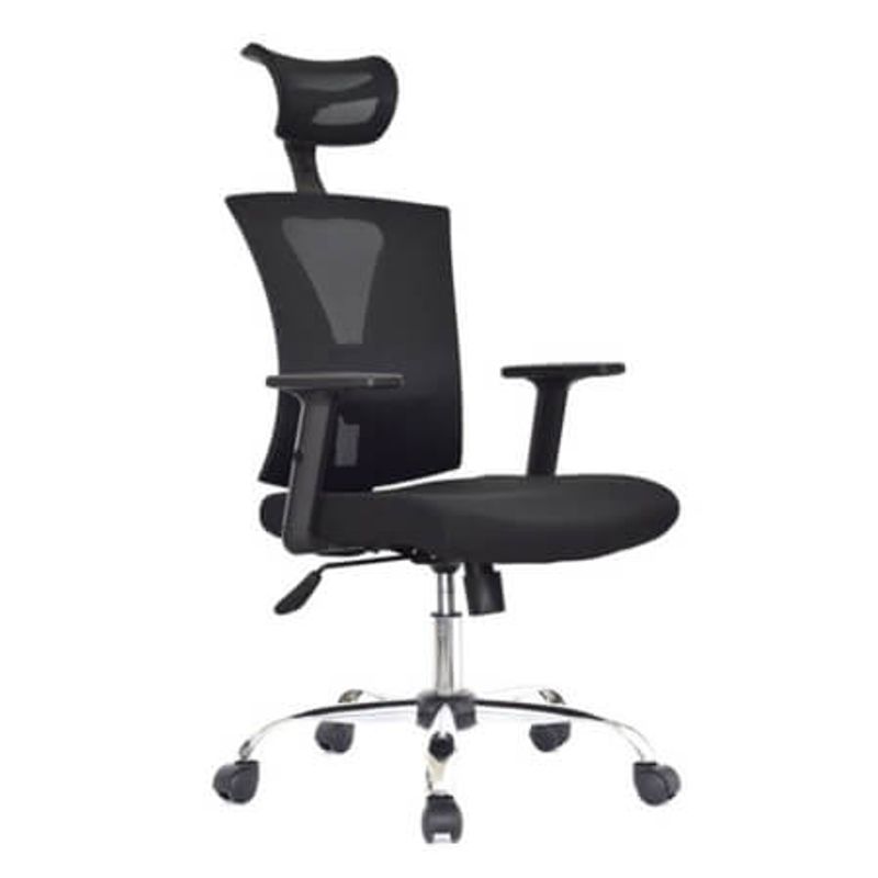 GENERICO - Silla de oficina presidencial tapizada en malla cabecero 2d - negra