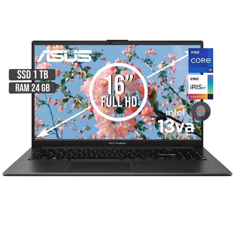ASUS - PORTATIL ASUS INTEL CORE I9-13900H SSD 1TB RAM 24GB LED 16 FULL HD