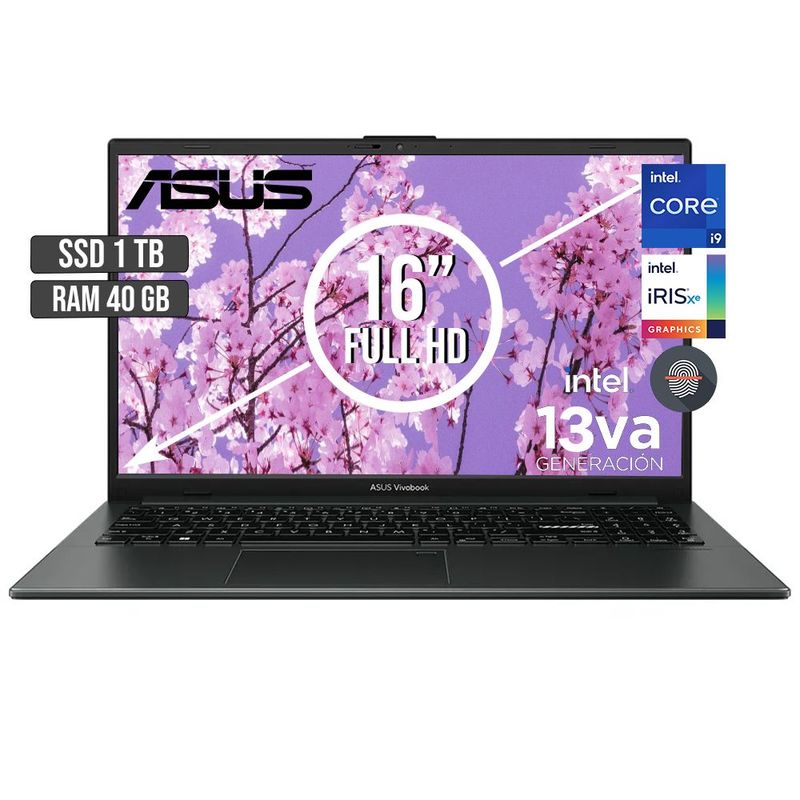 ASUS - PORTATIL ASUS INTEL CORE I9-13900H SSD 1TB RAM 40GB LED 16 FULL HD
